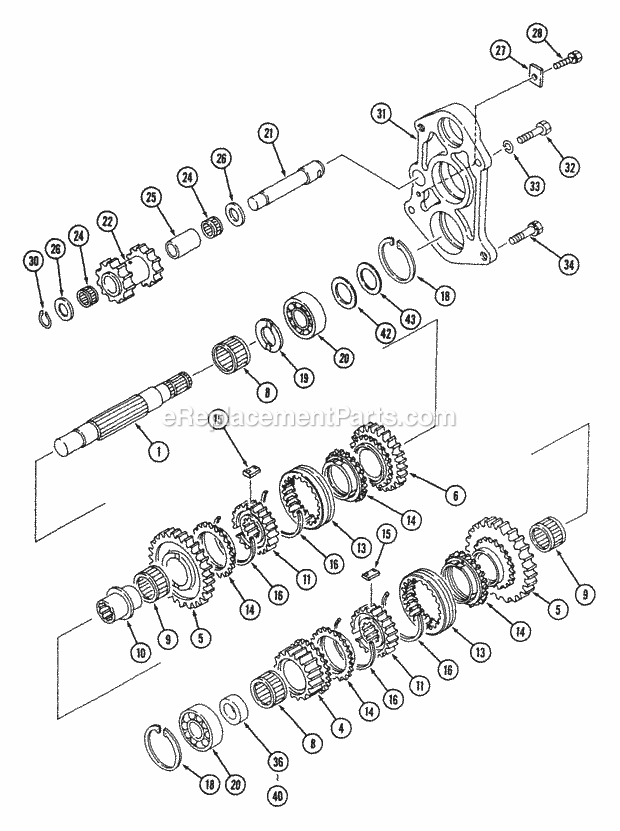 Transmission (Part 2) Diagram and Parts List for 544-434D100, 545-434D100, 546-434D100 Cub Cadet Lawn Tractor